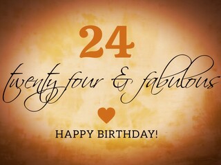 Obraz premium Retro happy birthday card illustration