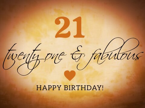 Retro happy birthday card illustration