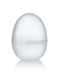 Empty transparent plastic egg container