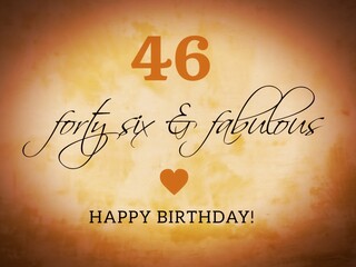 Obraz premium Retro happy birthday card illustration