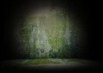Distressed grunge background wall and floor eye catching texture front view room 3d rendering