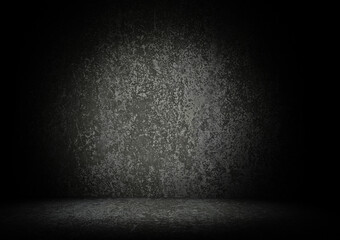 Grunge background image of wall and floor with stains and peeled texture 3d rendering