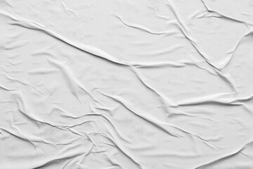 Blank white crumpled and creased paper poster texture background