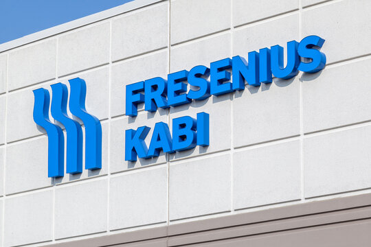 Mississauga, Ontario, Canada - August 25, 2018: Sign of Fresenius Kabi in Toronto. Fresenius Kabi Canada specializes in lifesaving medicines and technologies. 