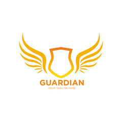 Shield with wing logo template 