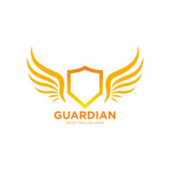 Obraz premium Shield with wing logo template 