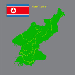North korea green flag in abstract style. Infographic design template. Stock image.