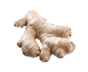 Whole fresh ginger root isolated on white