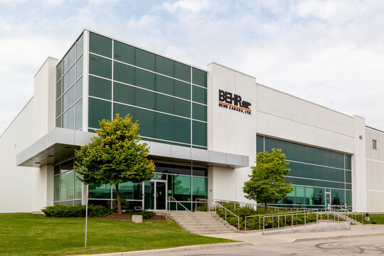 Brampton, Ontario, Canada- August 25, 2018: BEHR Canada in Brampton, BEHR Process Corporation is an American supplier of paint and exterior wood care products to the United States and Canadian markets