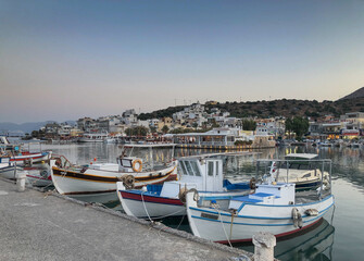 Fototapeta na wymiar Fisherboats in Elounda in Greece