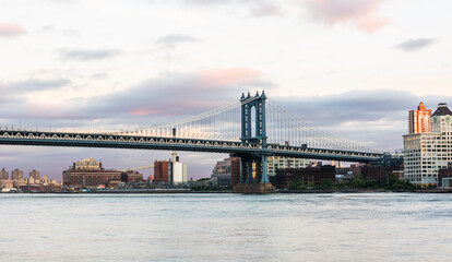 Fototapeta na wymiar Manhattan Bridge at sunset view. New York.
