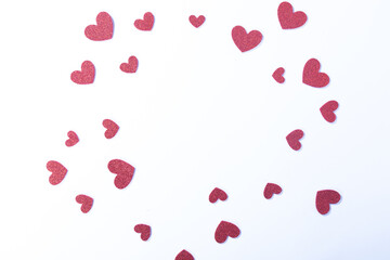 valentine card. decoration for February 14 with red hearts