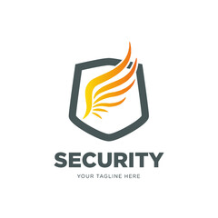 Shield with wing logo template 