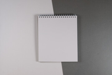 white notepad on white gray background