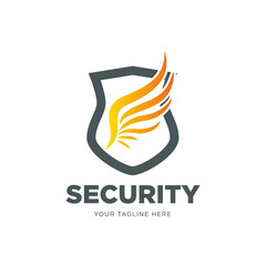 Fototapeta premium Shield with wing logo template 