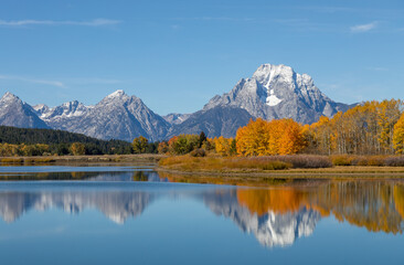 Scenic Landscape Reflection in the Tetons in Autumn