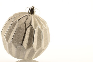 Christmas toys, close-up, isolated on white.