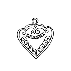 Heart. Vector illustration black and white illustration.
