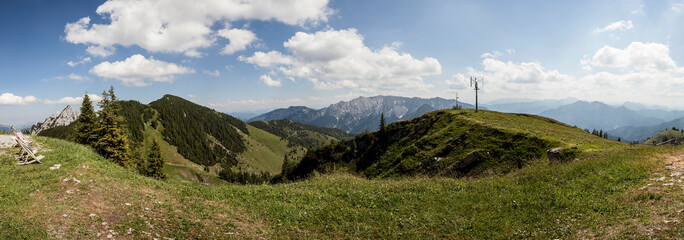 Fototapeta na wymiar Mountain panorama view from Rotwand mountain in Bavaria, Germany