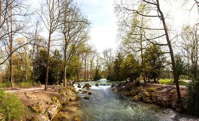 Panorama of The English Garden, Munich, Bavaria, Germany