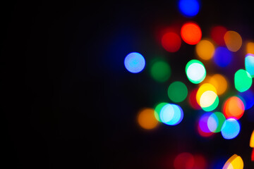 Blurred background, multicolor bokeh background. Bright abstract bokeh, holiday defocused color light, defocused background
 