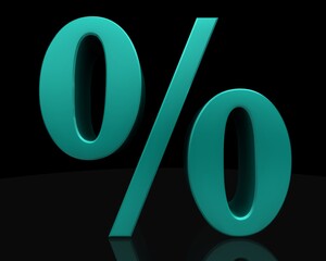 Percent percentage sign % symbol 3d