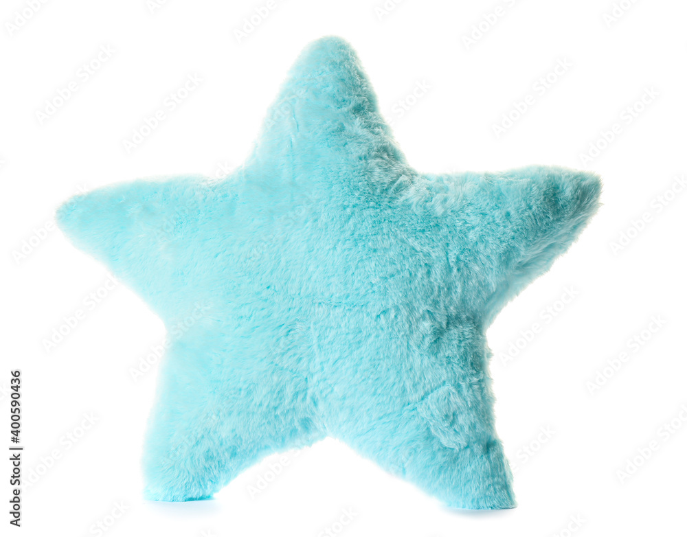Wall mural soft pillow in shape of star on white background