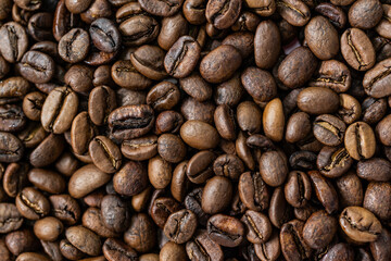 Background of medium roast coffee beans