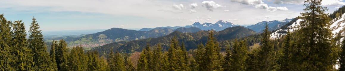 Mountain panorama of Baumgartenschneid mountain in Bavaria, Germany