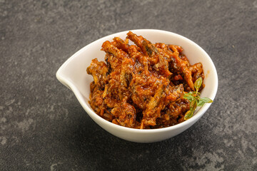 Canned anchovy in tomato sauce