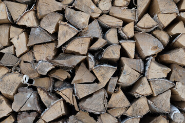 Texture of logs, lots of triangle firewoods