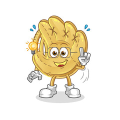 baseball glove got an idea illustration. character vector