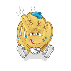 baseball glove sick vector. cartoon character