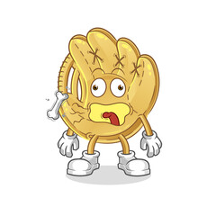 baseball glove burp mascot. cartoon vector
