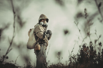 military, cosplay, war, man, military uniform, weapons, shooting, machine gun, rifle, ammunition,...