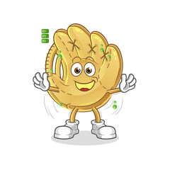 baseball glove full battery character. cartoon mascot vector