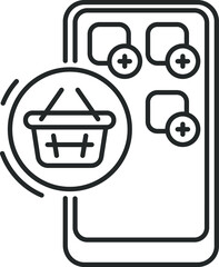 mobile application icon, shopping online
