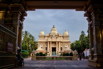 Chennai, South India - October 27, 2018: Entrance gate of Ramakrishna math hindu temple. It is a...