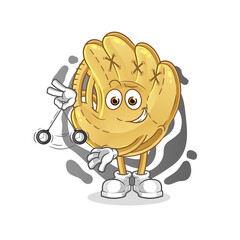 baseball glove hypnotizing cartoon. cartoon mascot vector