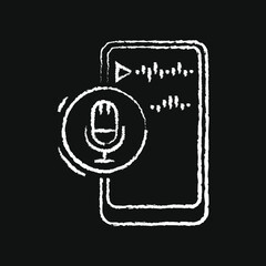 chalk icon, mobile application, voice message instead of text