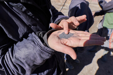 silver ore in shape of ground rocks, needs to be processed to generate pure silver. Silver mining...