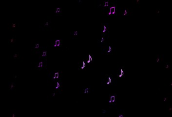 Fototapeta na wymiar Dark Purple vector pattern with music elements.