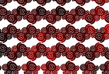 Light Red vector pattern with bent ribbons.