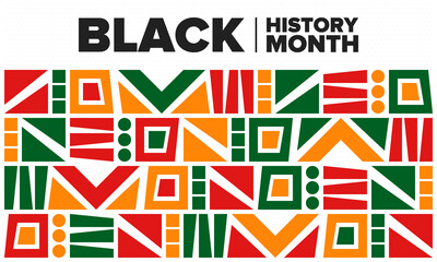 Black History Month. African American History. Celebrated annual. In February in United States and Canada. In October in Great Britain. Poster, card, banner, background. Vector illustration