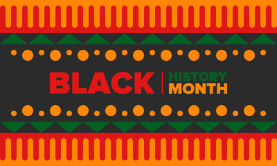 Fototapeta premium Black History Month. African American History. Celebrated annual. In February in United States and Canada. In October in Great Britain. Poster, card, banner, background. Vector illustration