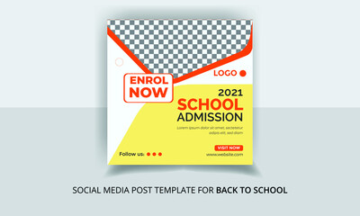 Back to School Social Media Post Template Design