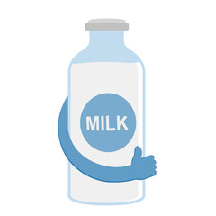 Glass milk bottle with thumbs up rating design.To see the other milk illustrations , please check milk collection.