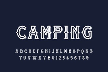 Obraz premium alphabet vintage font, typeface design, black style background