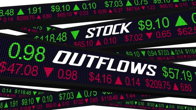 Stock Outflow Capital Depletion Money Leaving Money Financial Amount 3d Animation