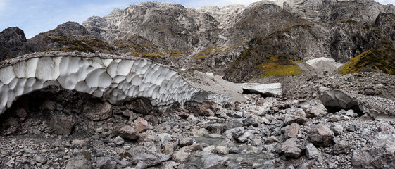 Panorama of famous Watzmann Ice Chapel, Berchtesgaden, Bavaria, Germany